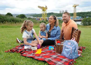 Hebburn Riverside Park (family having a picnic)