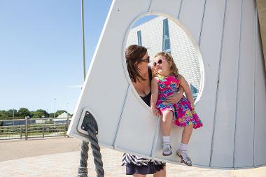 Mother and daughter at The Sail