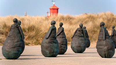 Conversation Piece with the Groyne Lighthouse in background