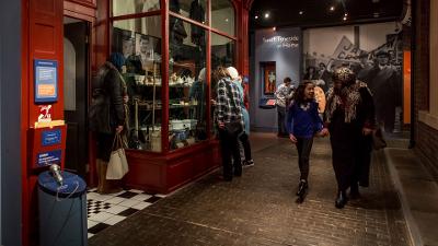 People enjoying one of the exhibits at South Shields Museum 