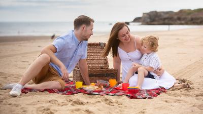 Family picnic on Sandhaven Beach